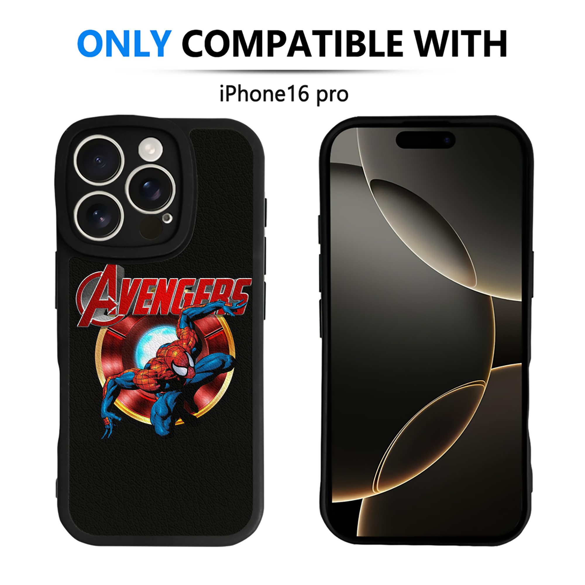 （画像用） Spider Man スパイダーマン 【iPhone 16シリーズ対応】シリコンスマホケース（レザー調） 材質：シリコン